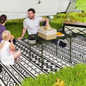 Klappbarer Campingtisch, 1,35 m, 2 Seitenklappen, höhenverstellbar