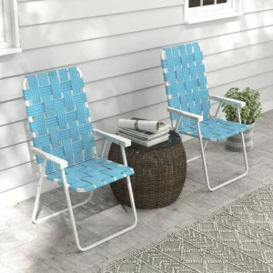 2er-Set Klappstühle für Terrasse, Campingstühle, Gartenstühle mit Armlehnen, ...