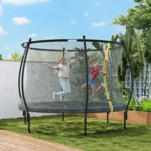 8ft Outdoor-Trampolin mit Netz, gebogenen Stangen & Sicherheitspolster, ASTM-...