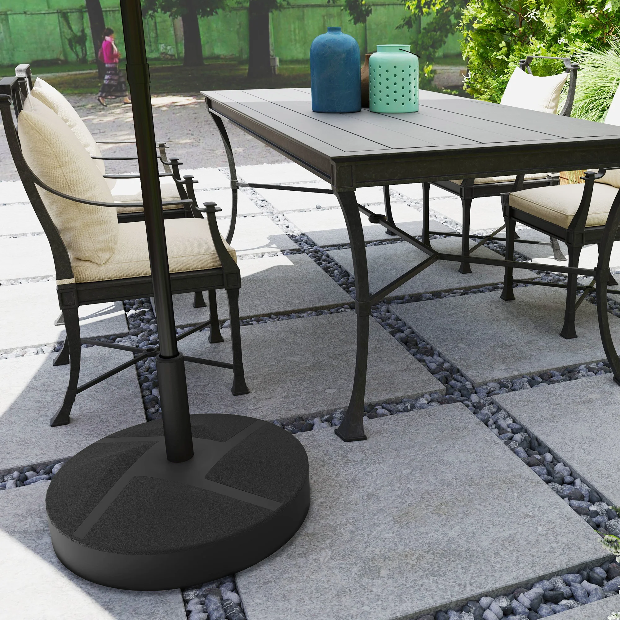 Terrassenschirmständer, schwerlast, bis 30kg befüllbar, schwarz – Bild 4