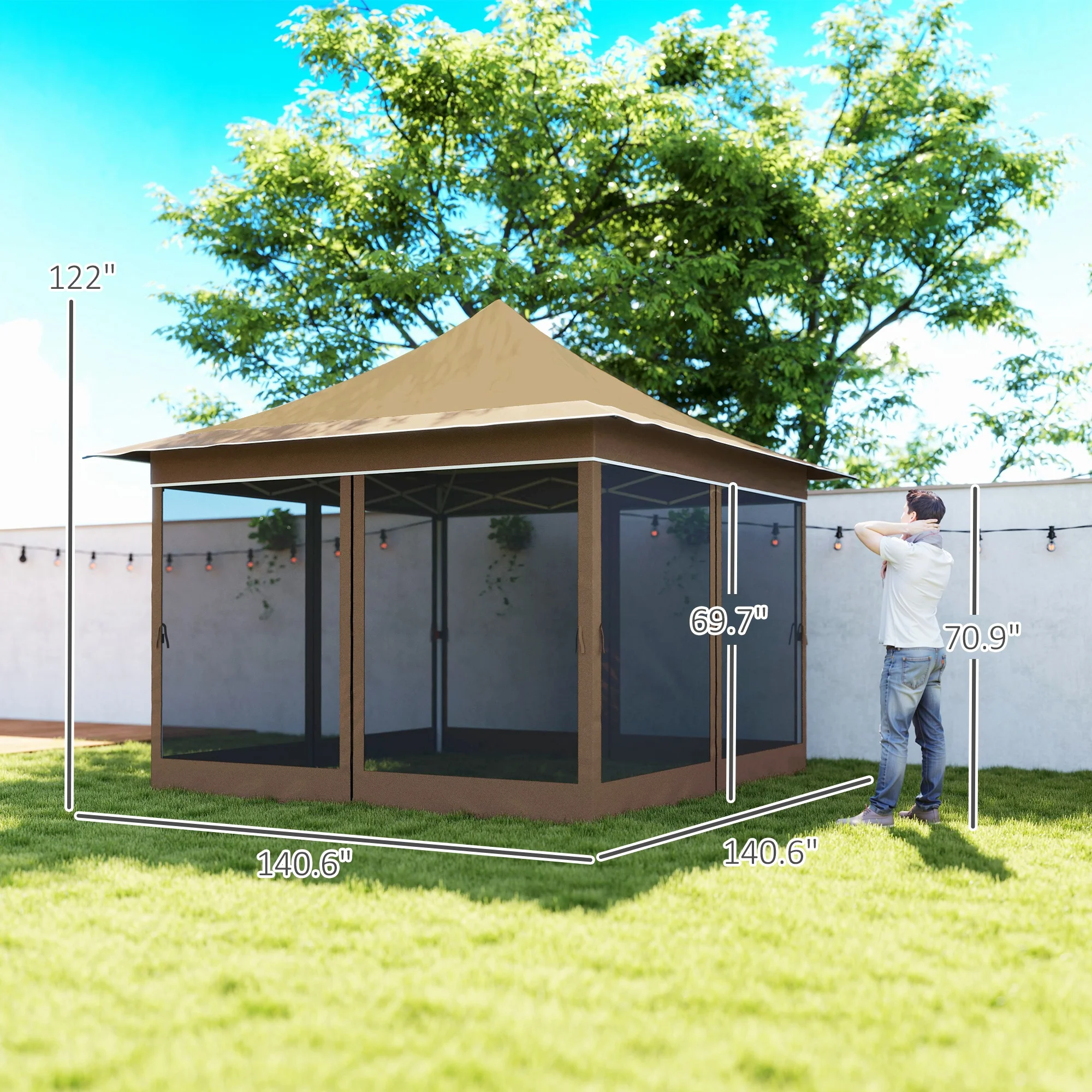 12 x 12 ft. Canopy Tent with Mesh Netting – Image 6