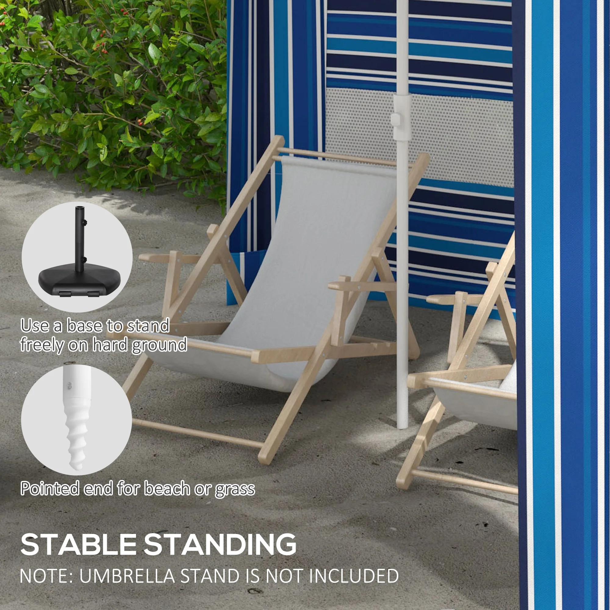 5,8 x 5,8 Cabana-Schirm für Reisen, Wände, Lüftungen, Rüschen, Tragetasche, S... – Bild 3