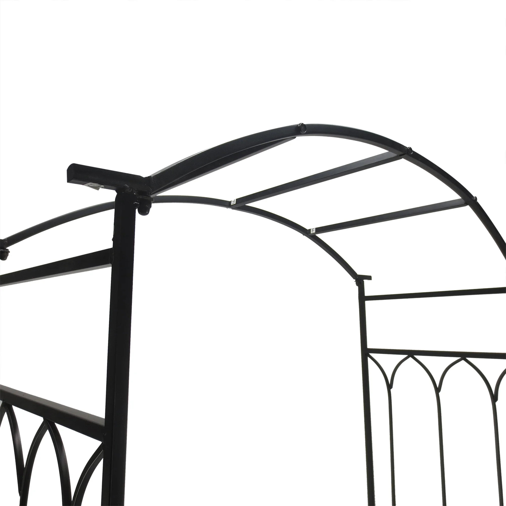 Metall-Spaliertorbogen für Kletterpflanzen mit Gartenbank, für Wein und Ranke... – Bild 3
