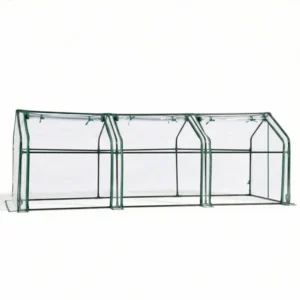 Mini-Gewächshaus mit PVC-Abdeckung, 106x36x36 Zoll, Weiß