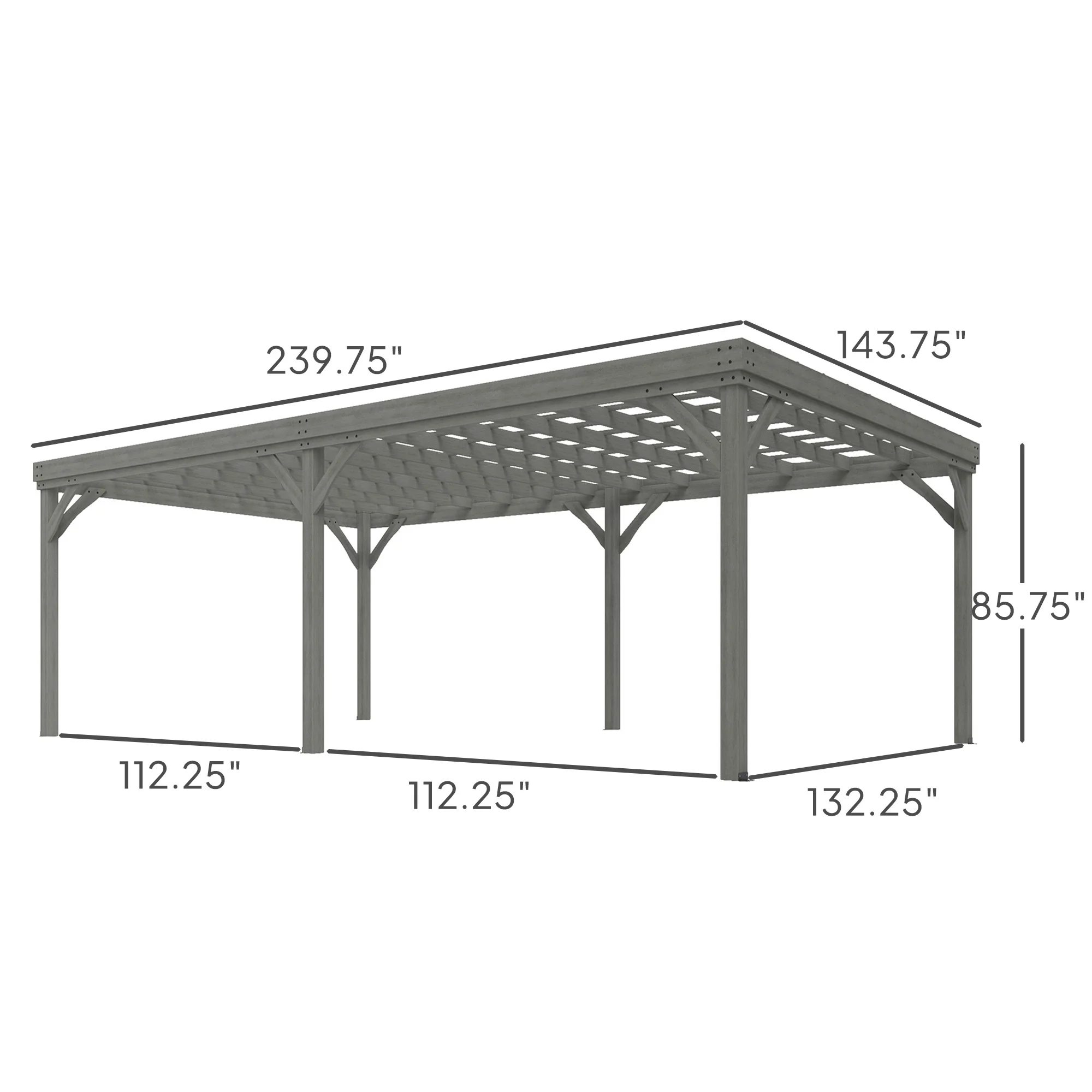 Pergola en bois extérieure 12 x 20, treillis pour vigne avec ancrages en béton pour jardin, terrasse... - Imagen 5