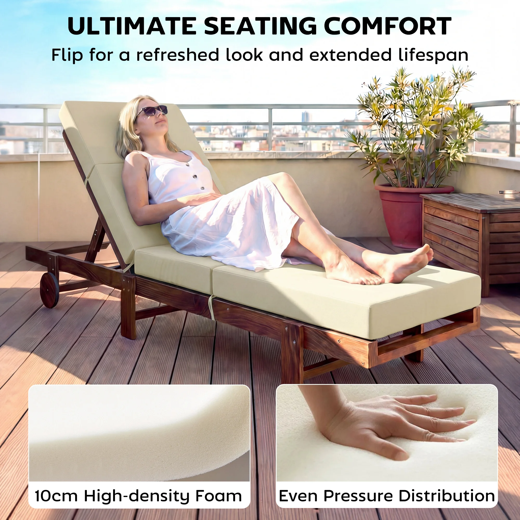 CampGlut Cushion für Chaise Lounge, ideal für Campingurlaub.