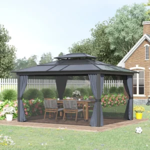 CampGlut Hardtop-Pavillon 10x12 mit Polycarbonat-Dach.
