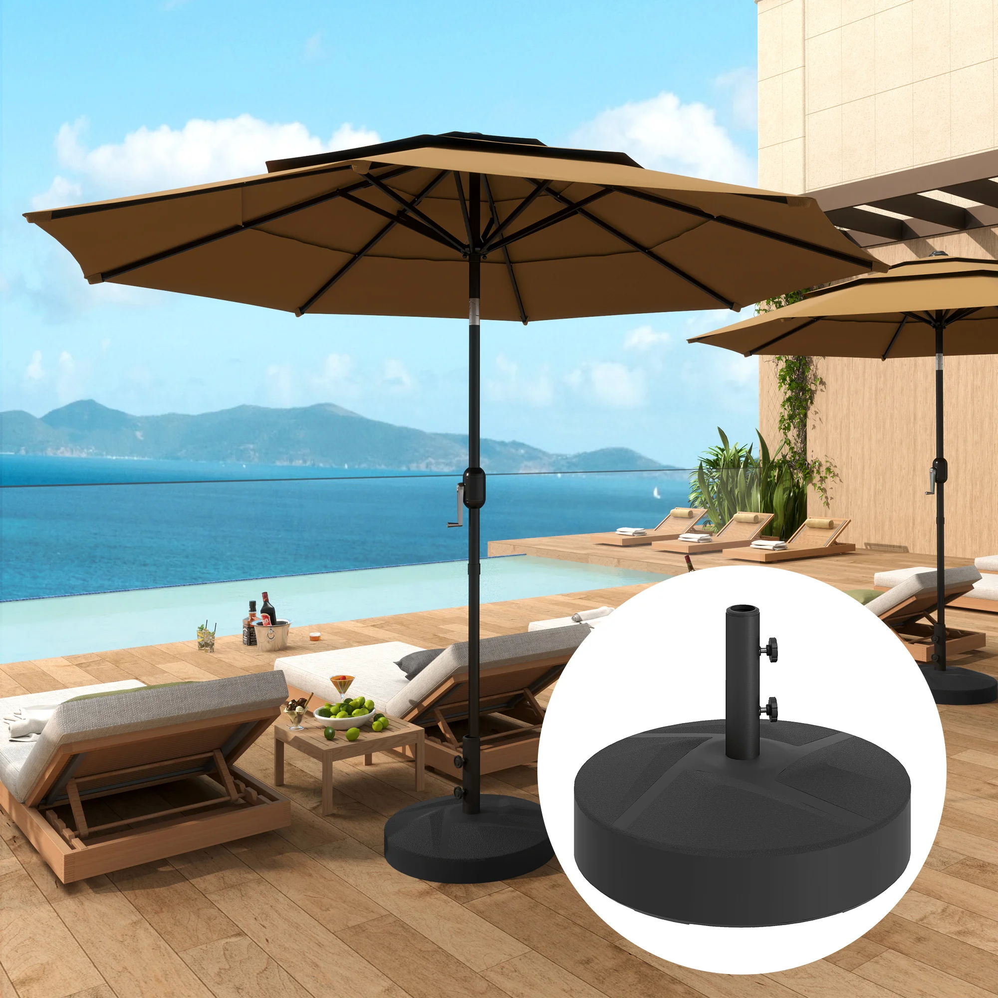 Terrassenschirmständer, schwerlast, bis 30kg befüllbar, schwarz – Bild 7