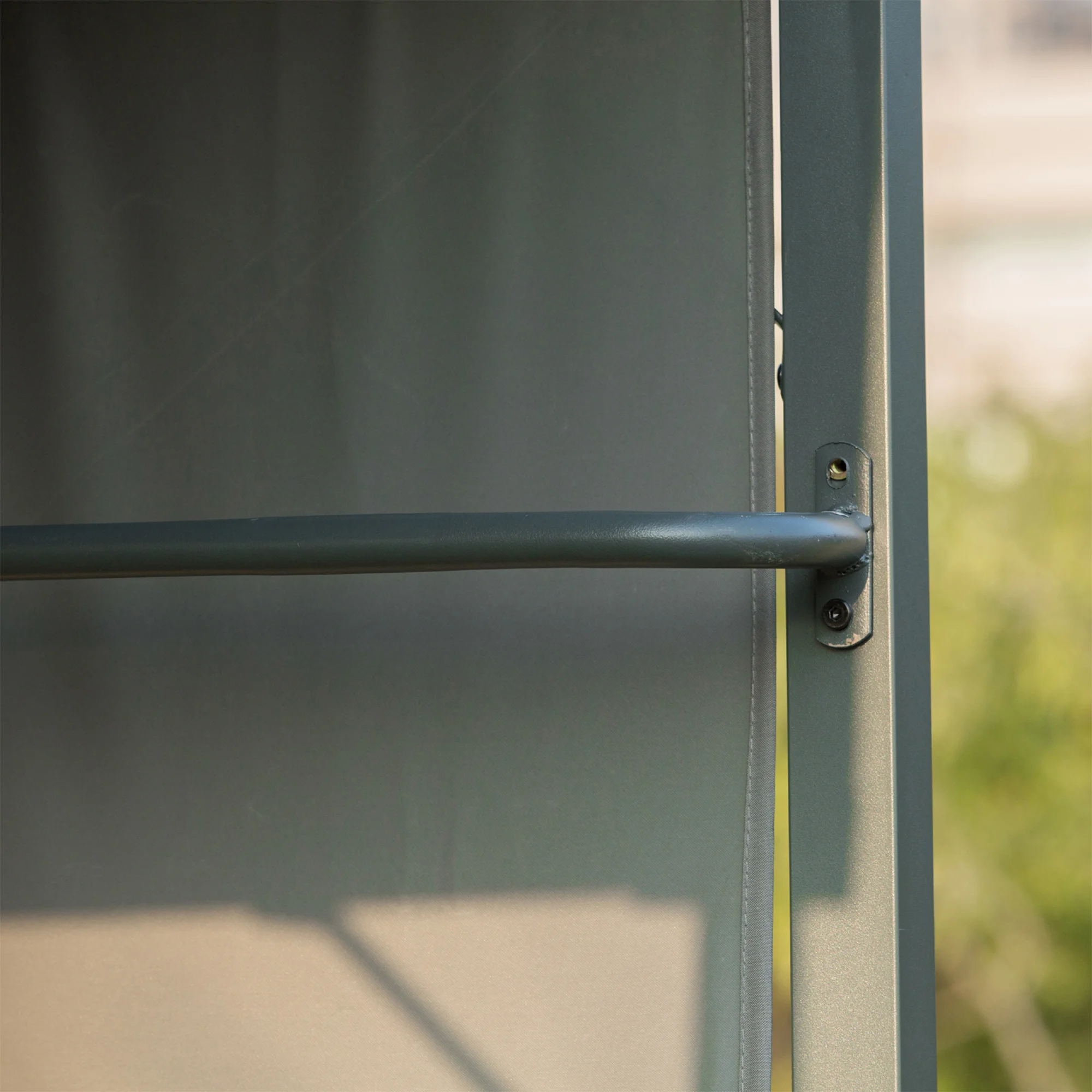 Pérgola para parrilla de 7 pies, toldo para barbacoa con toldo lateral antisol, 2 estantes exteriores, ... - Image 8