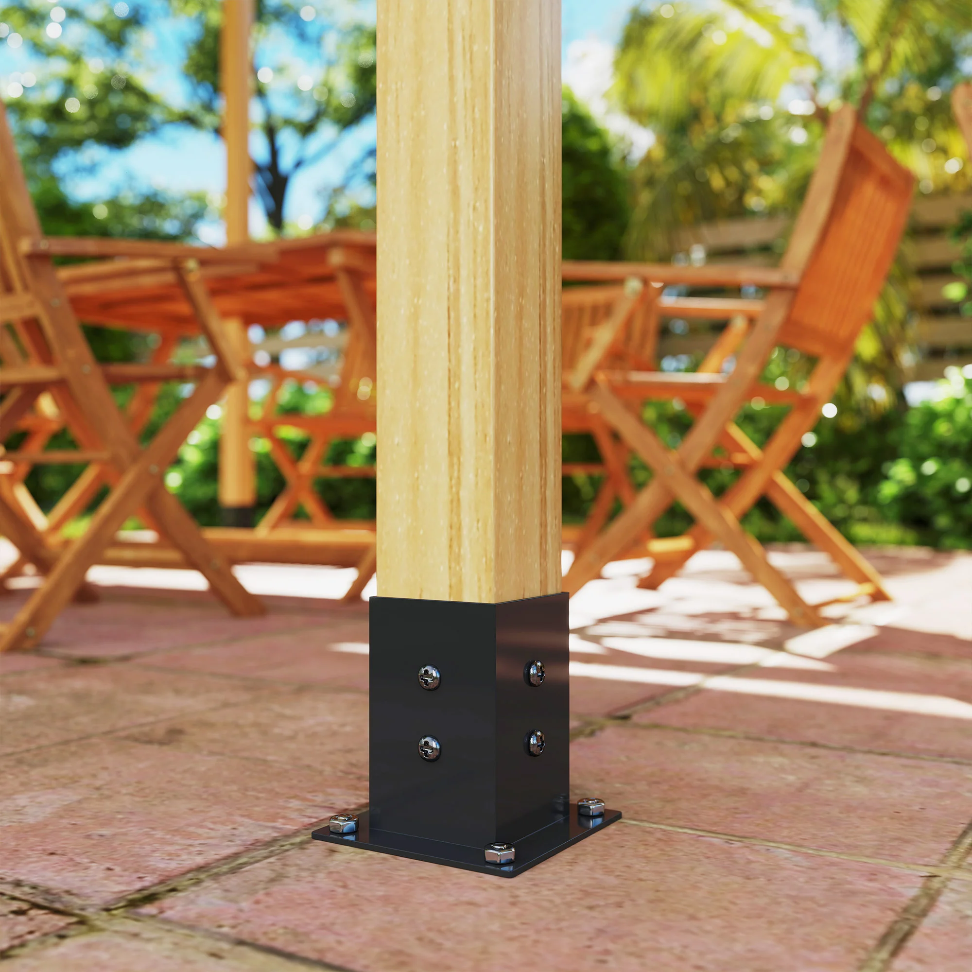 CampGlut Pergola Kit mit Pflanzenbewuchs.