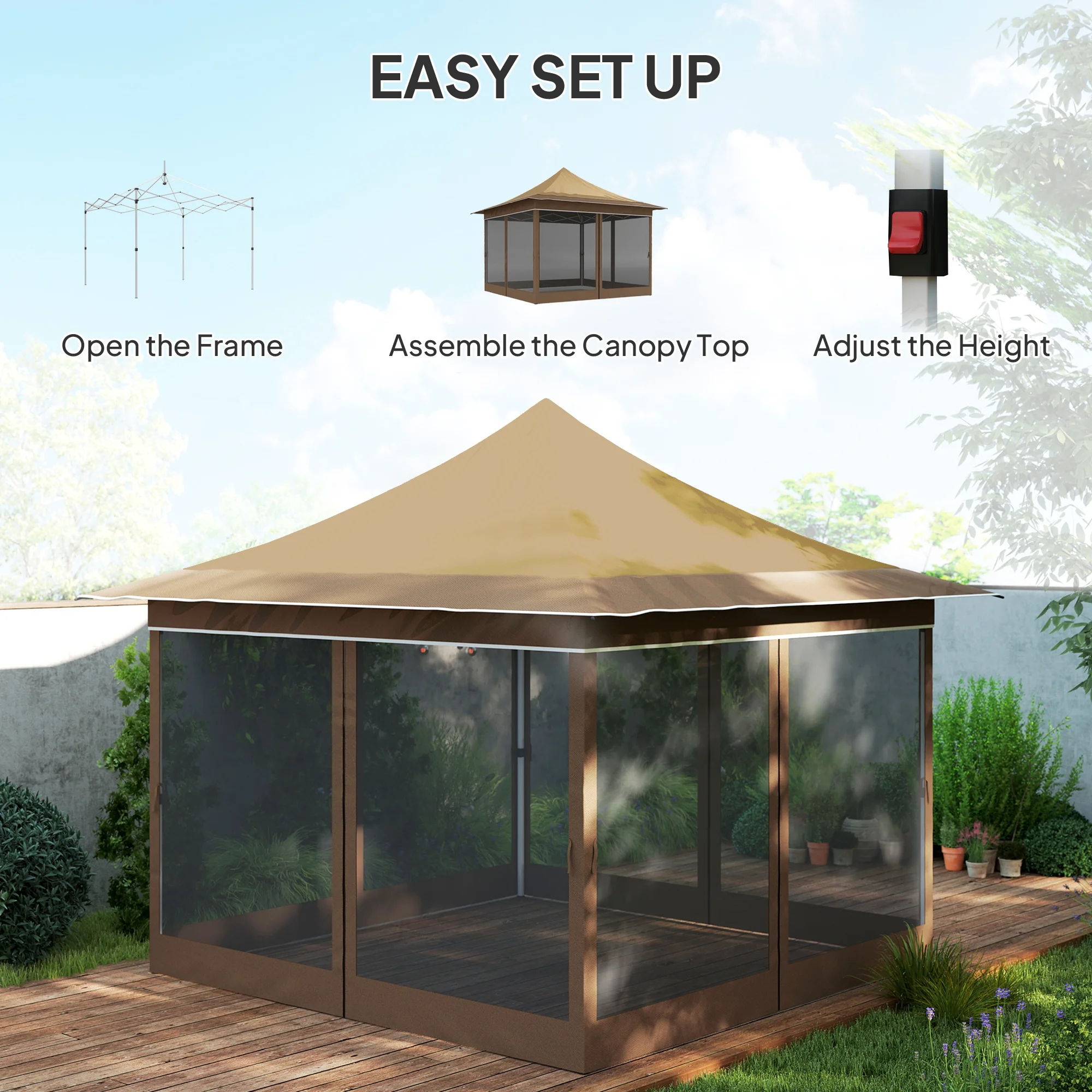 12 x 12 ft. Canopy Tent with Mesh Netting – Image 7