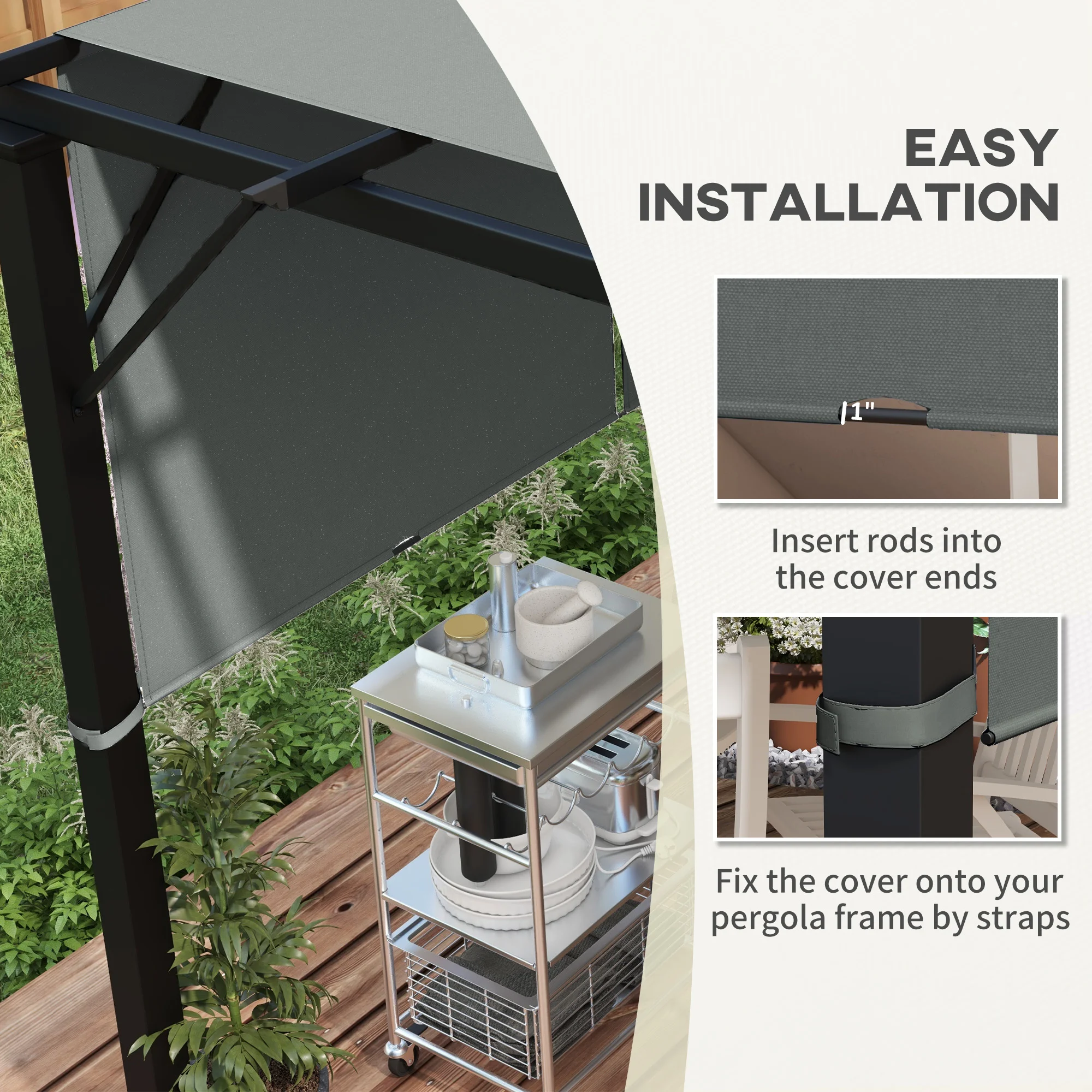 CampGlut UV-Schutz-Ersatzdach für 3x3m Pergola, 2er-Pack.