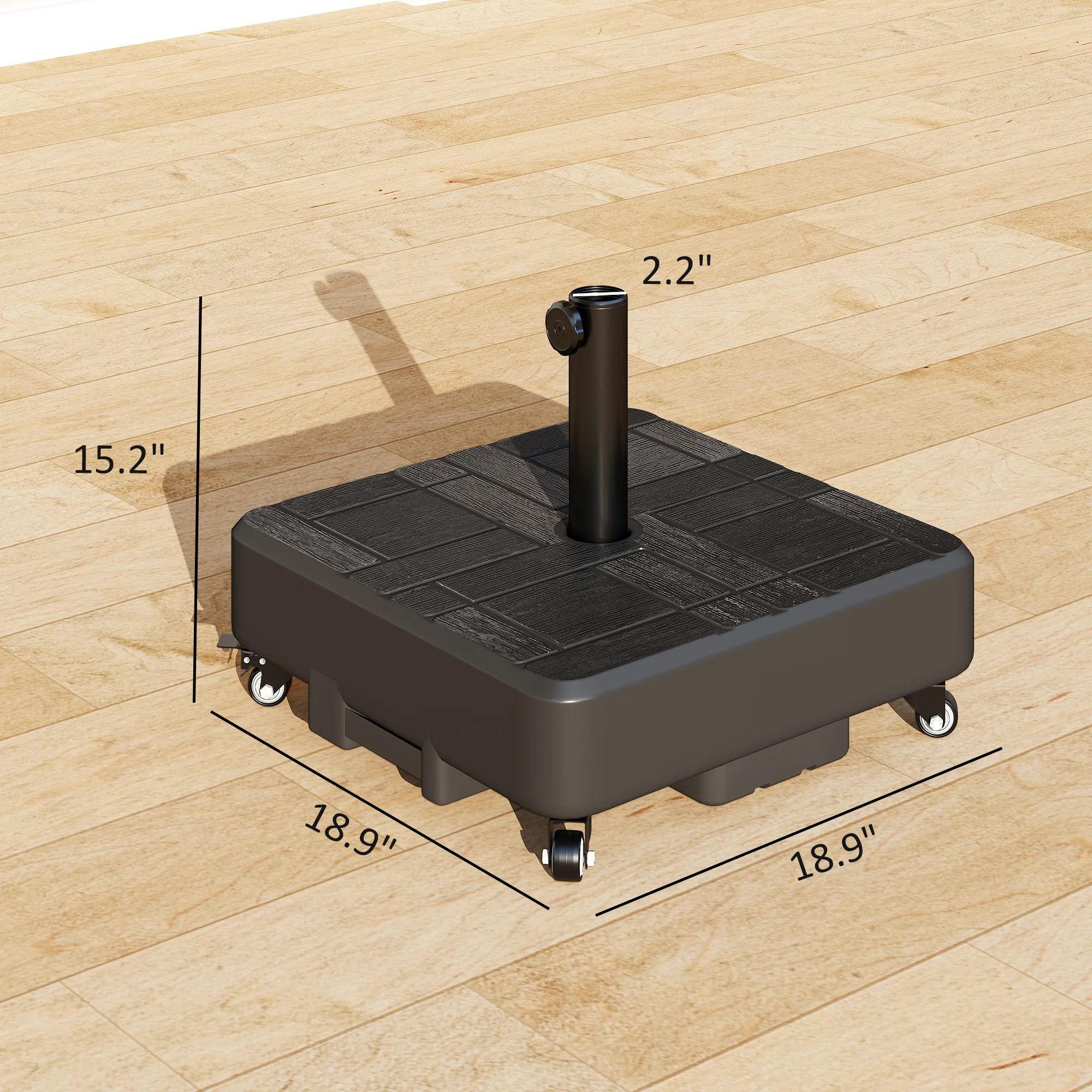 Terrassenschirmständer mit Rollen für 1,5"/1,9" Stangen – Bild 6