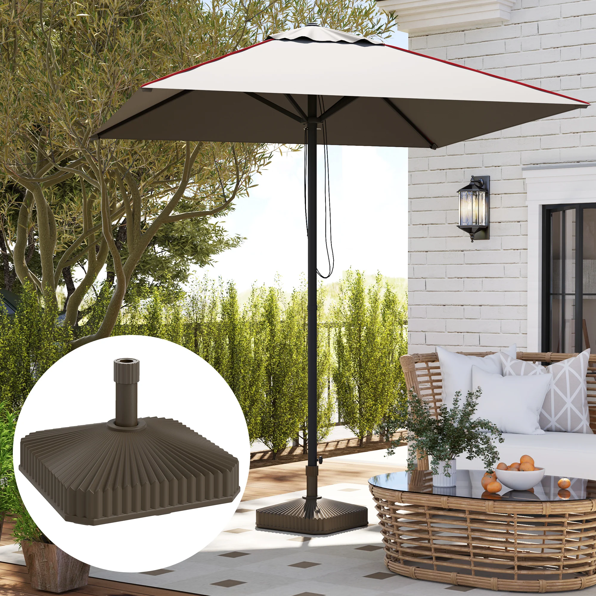 Viereckiger Terrassenschirmständer, schwerlast, bis 19 kg mit Sand oder 15 kg... – Bild 2