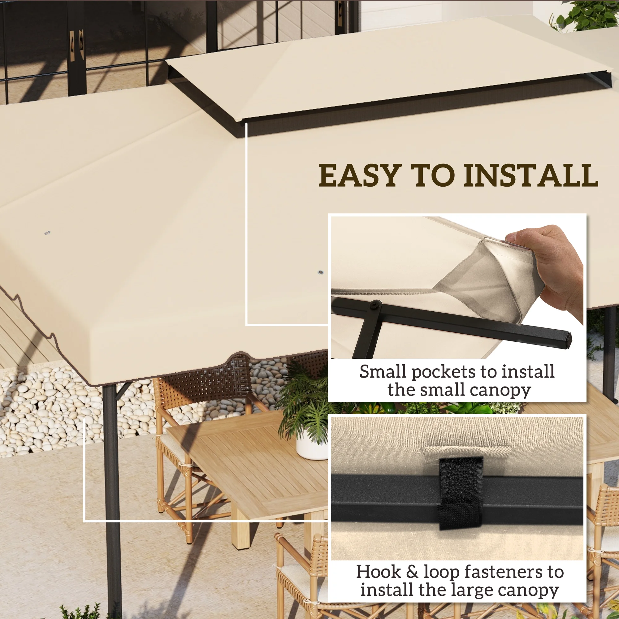 Modell 84C-101 oder 84C-144 13x10 Pavillon-Ersatzdach, Doppelbelüftung (NUR D... – Bild 2
