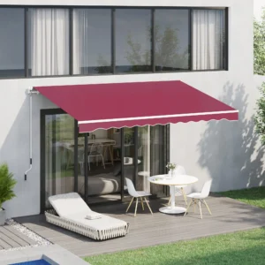 13 x 8 Einziehbare Markise, Terrassen-Sonnenschutz mit Handkurbel, UV- & wass...
