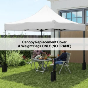 CampGlut 10x10 Ersatzdach für Camping-Pavillon mit Sandsäcken.