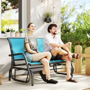 CampGlut 2-Personen-Gartenwippe mit pulverbeschichtetem Stahlrahmen für Outdoor.
