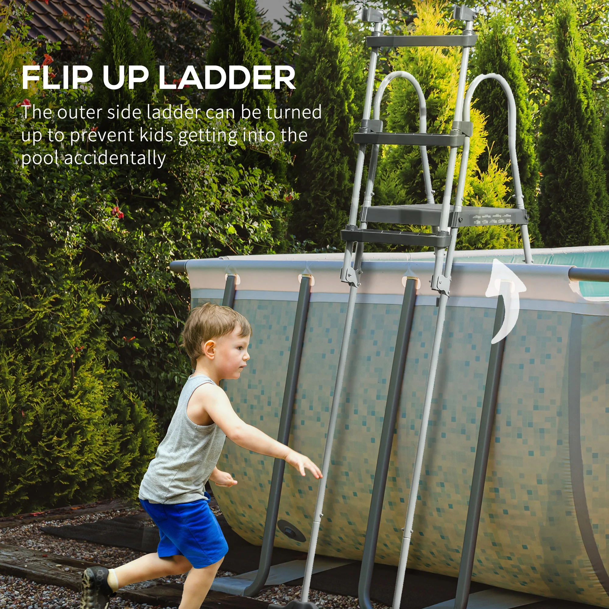 CampGlut sichere Poolleiter für oberirdische Becken Camping Garten.