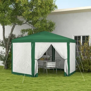 13 x 11 Outdoor Partyzelt, sechseckiges Sonnenschutzdach mit Schutzseitenwänd...