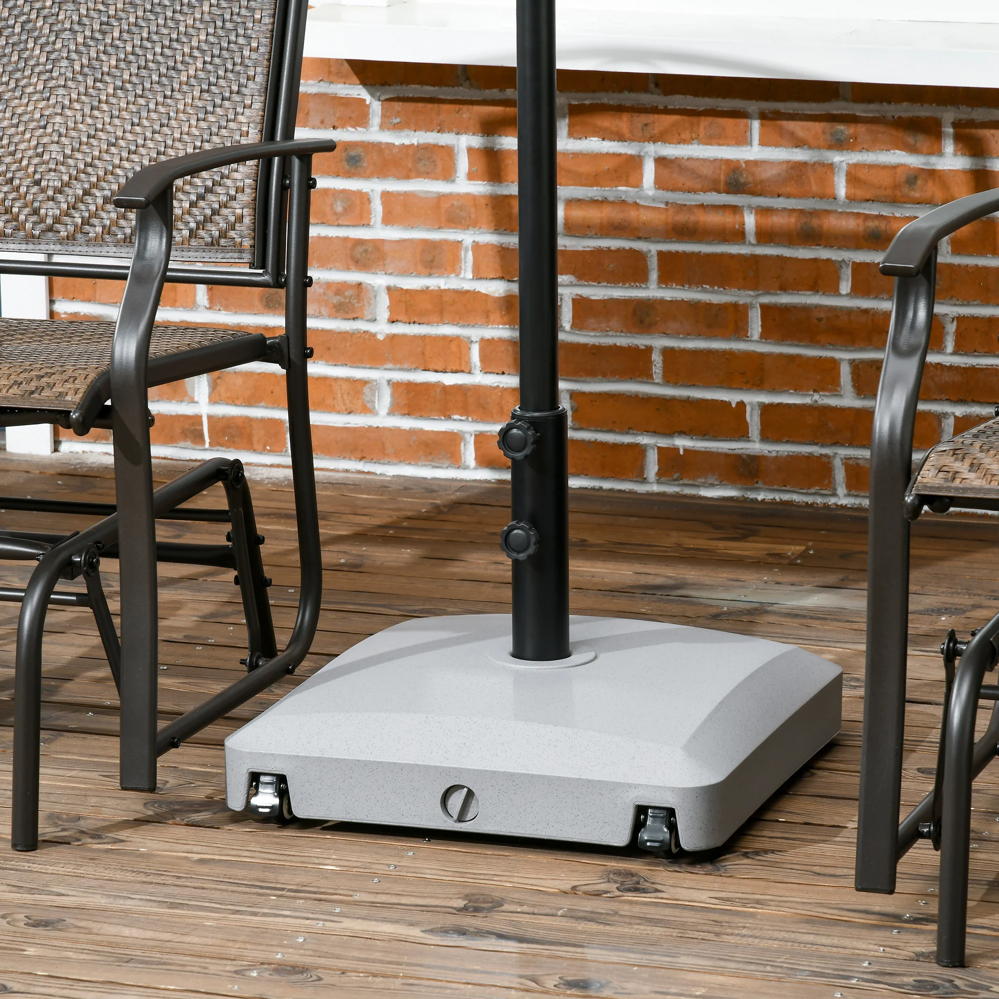 Terrassen-Schirmständer mit Rollen, 24kg Wasser/30kg Sand, schwerer Outdoor-S... – Bild 8
