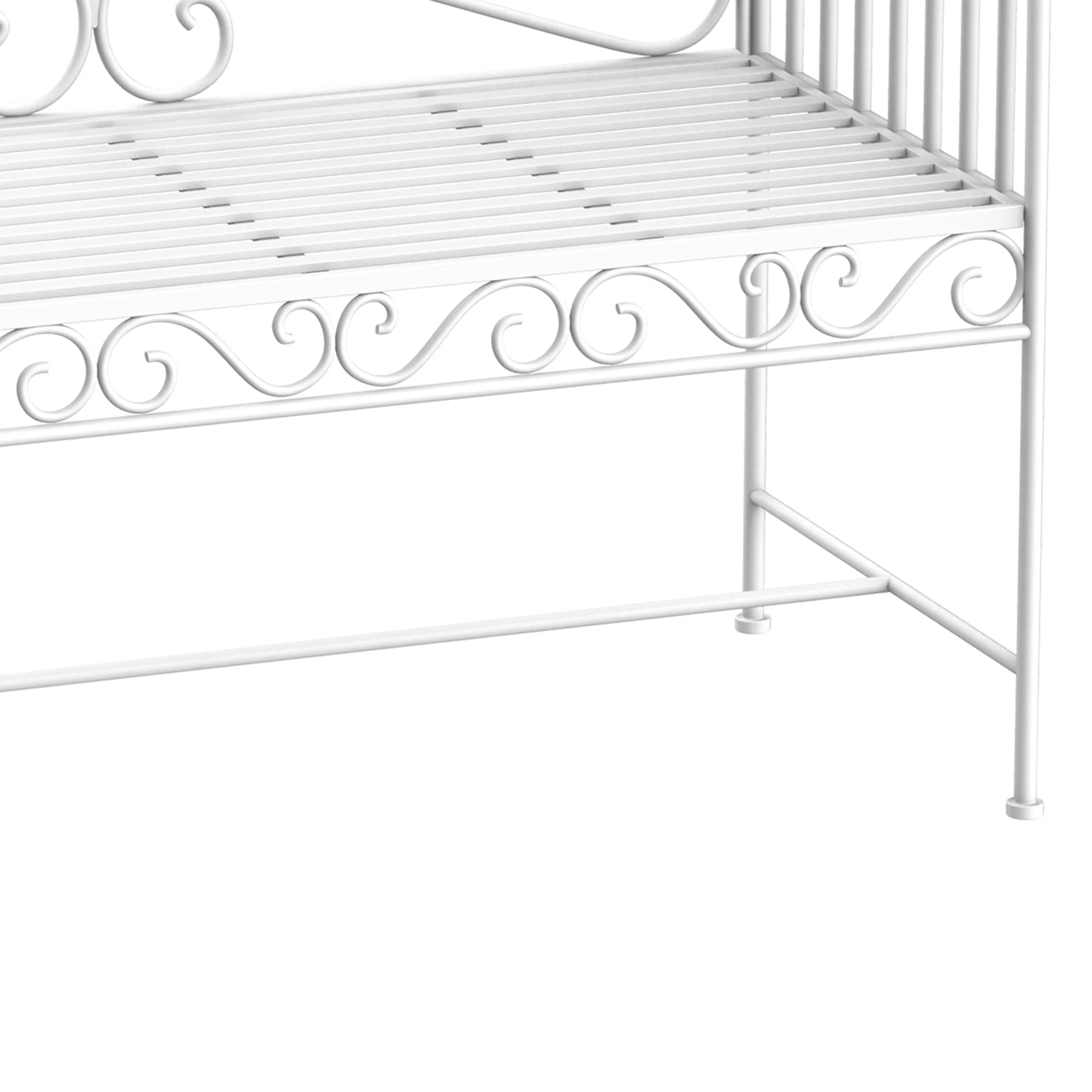43" Gartenbank, Outdoor Terrassenbank mit Armlehnen, Metallbank für Hof, Pool... – Bild 3