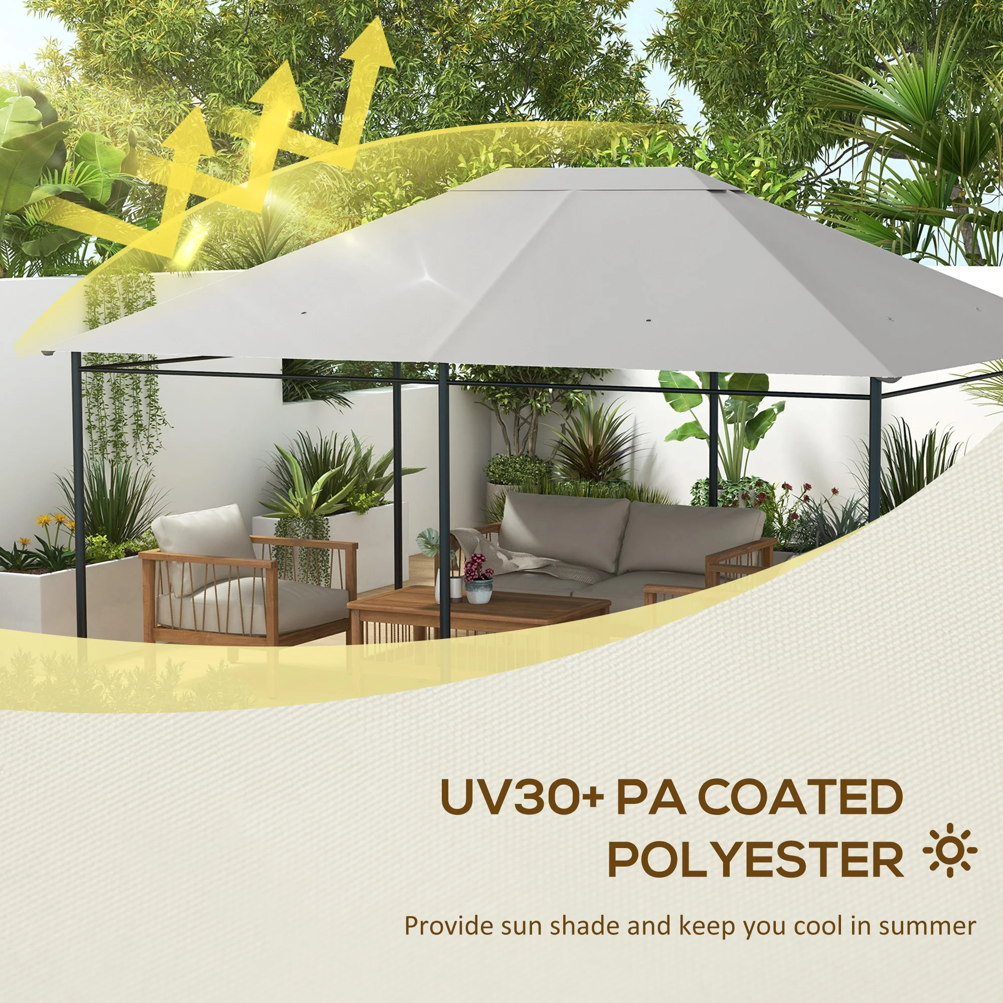 CampGlut 10x13 Pavillon-Ersatzdach für Camping und Garten.