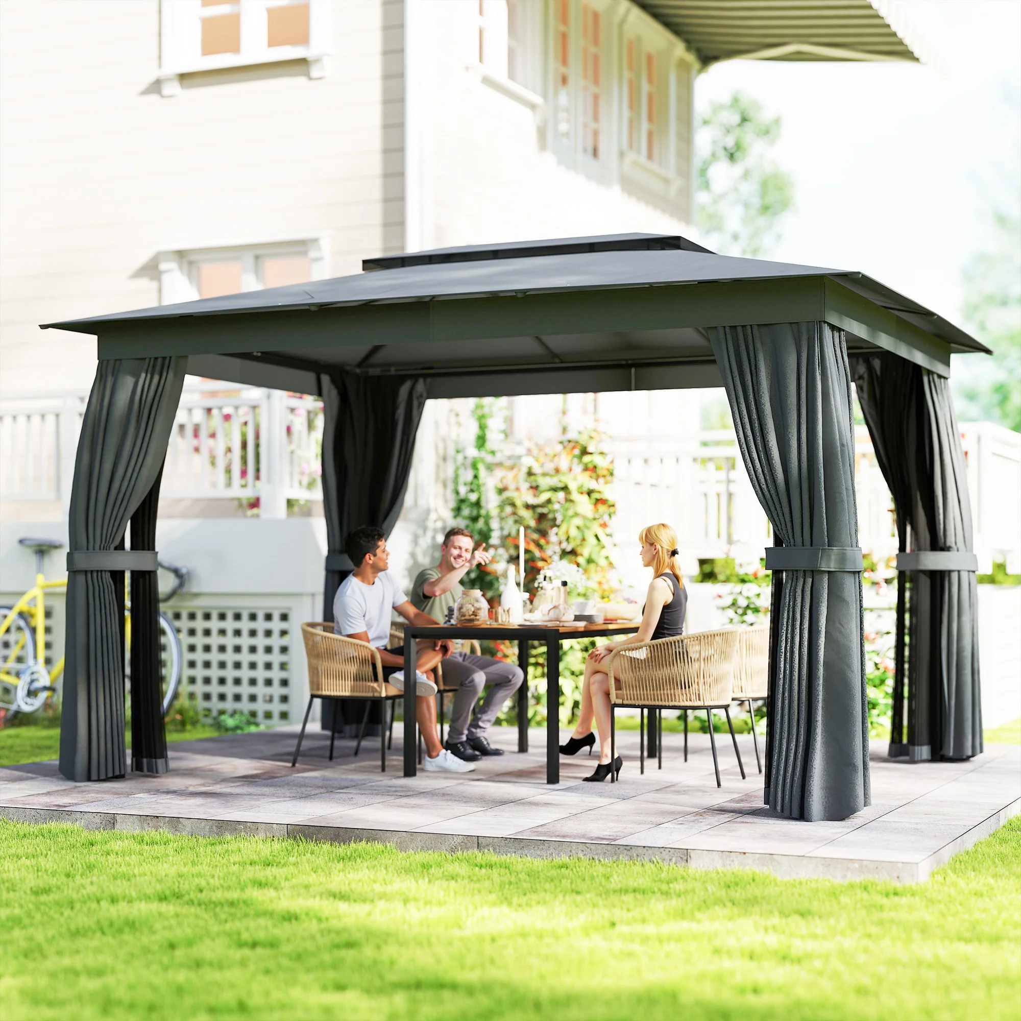 CampGlut 10x12 Meter Outdoor-Pavillon für Schatten beim Camping.