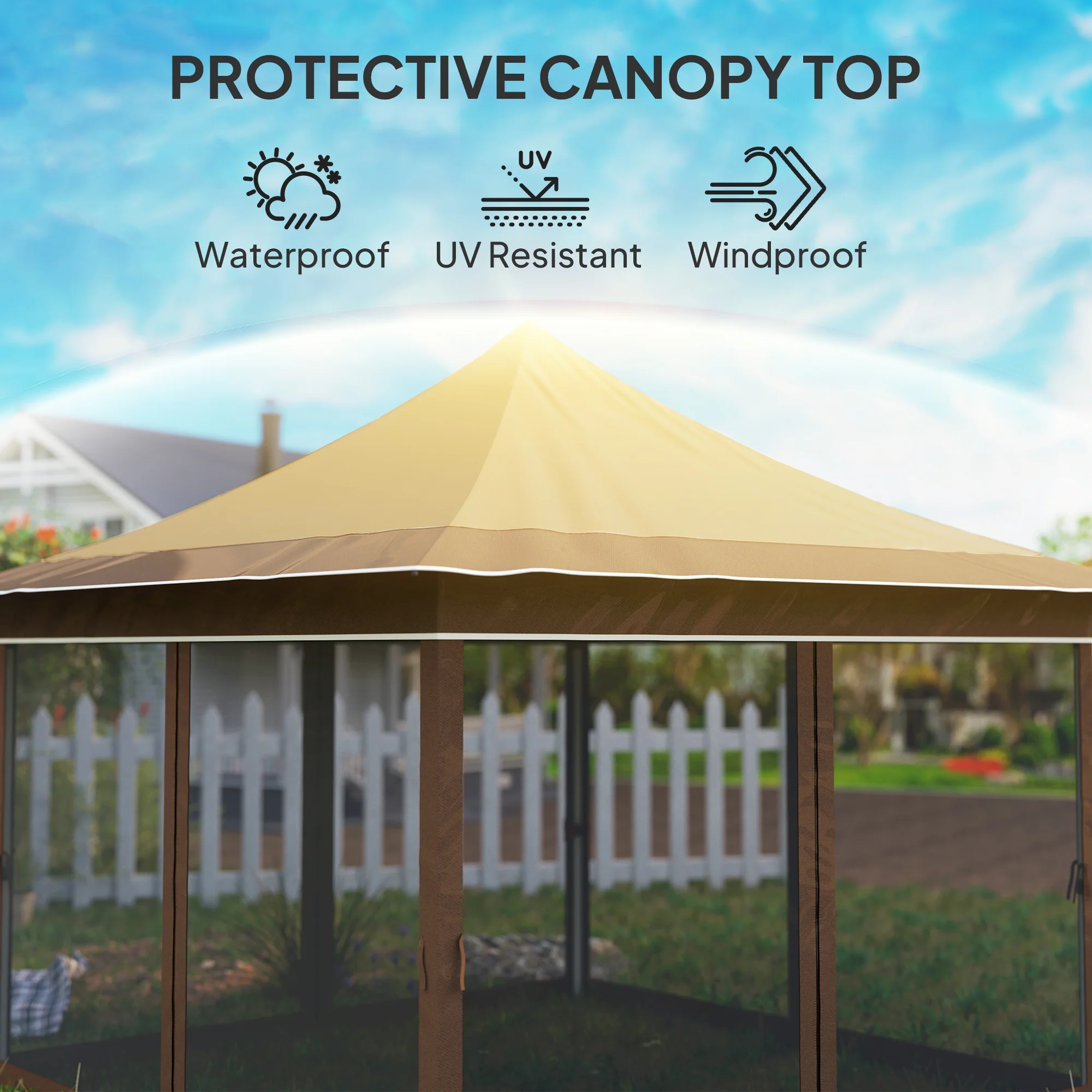 12 x 12 ft. Canopy Tent with Mesh Netting – Image 3