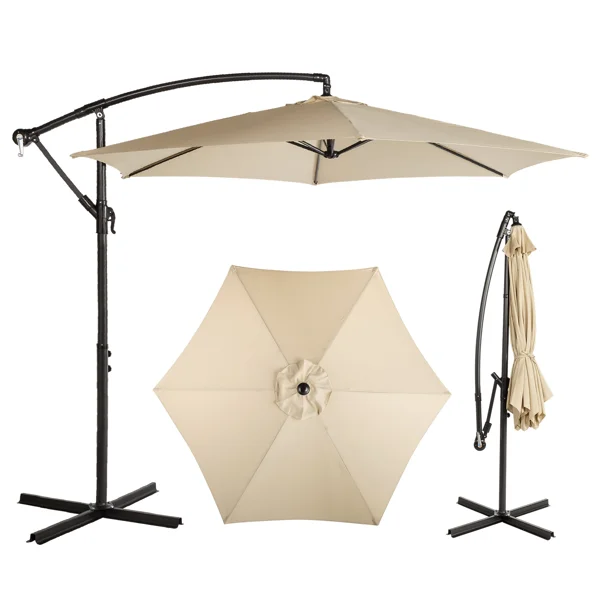CampGlut 10FT Round Umbrella, Outdoor-Schirm für Camping-Abende.