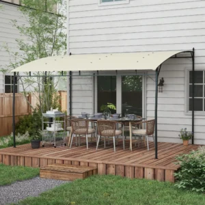 10 x 13 Außen-Pergola-Pavillon, Gartensonnenschutz mit Metallrahmen für Terra...