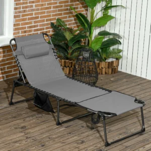 Klappbare Sonnenliege mit 5-stufiger Rückenverstellung, Leseausschnitt, Seite...
