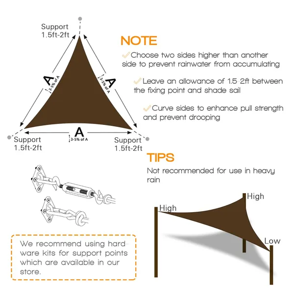 CampGlut HDPE-Sonnensegel für Camping, mocha Farbe.