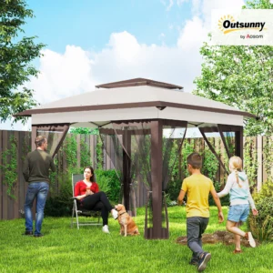 12 x 12 Pop-Up-Pavillon mit Netz und Tragetasche, sofortiger Sonnenschutz, 13...
