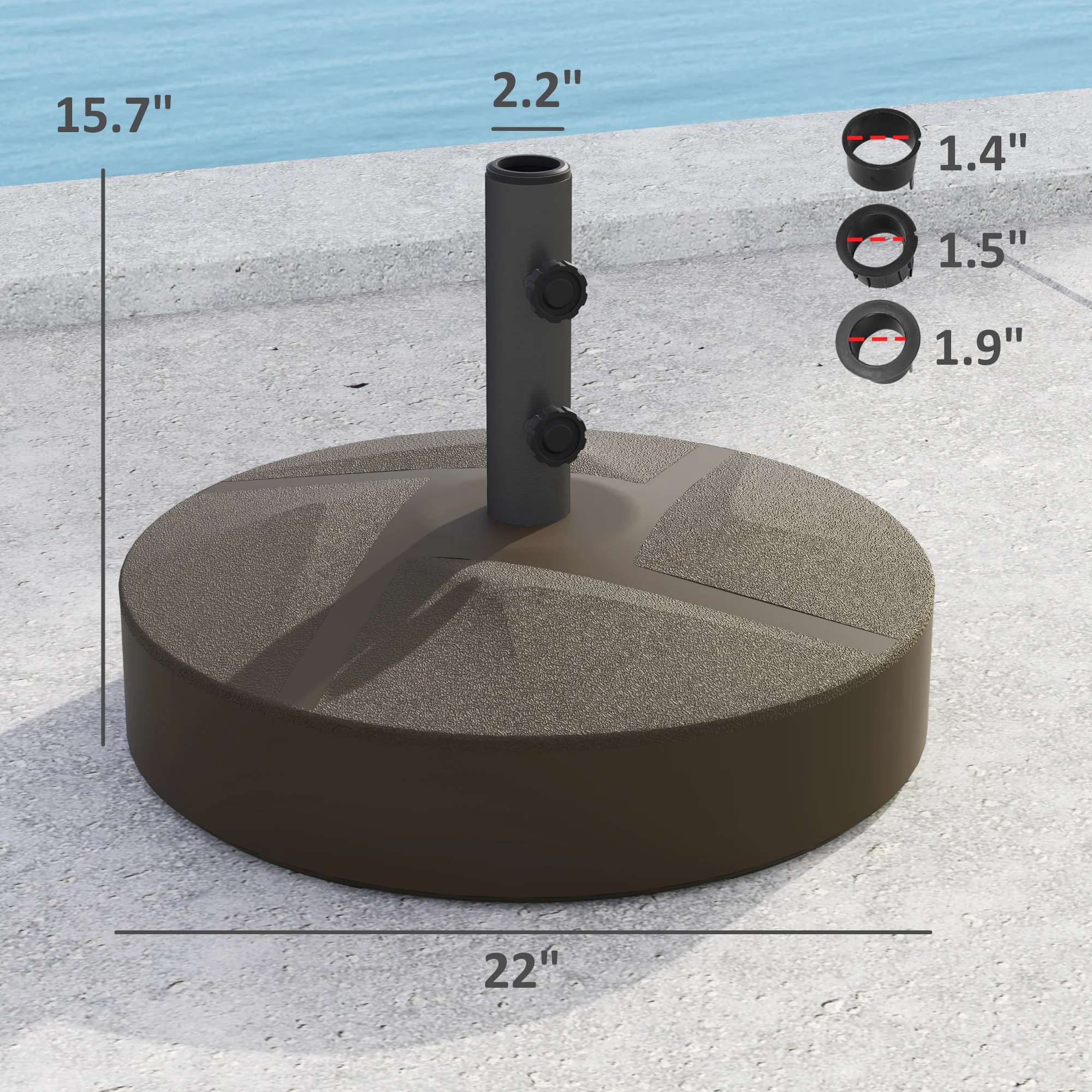 Terrassenschirmständer, schwerer Outdoor-Schirmständer, bis 30 kg mit Stand o... – Bild 6