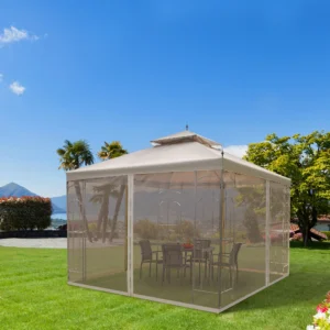 10 x 10 Patio Gazebo with Corner Frame Shelves