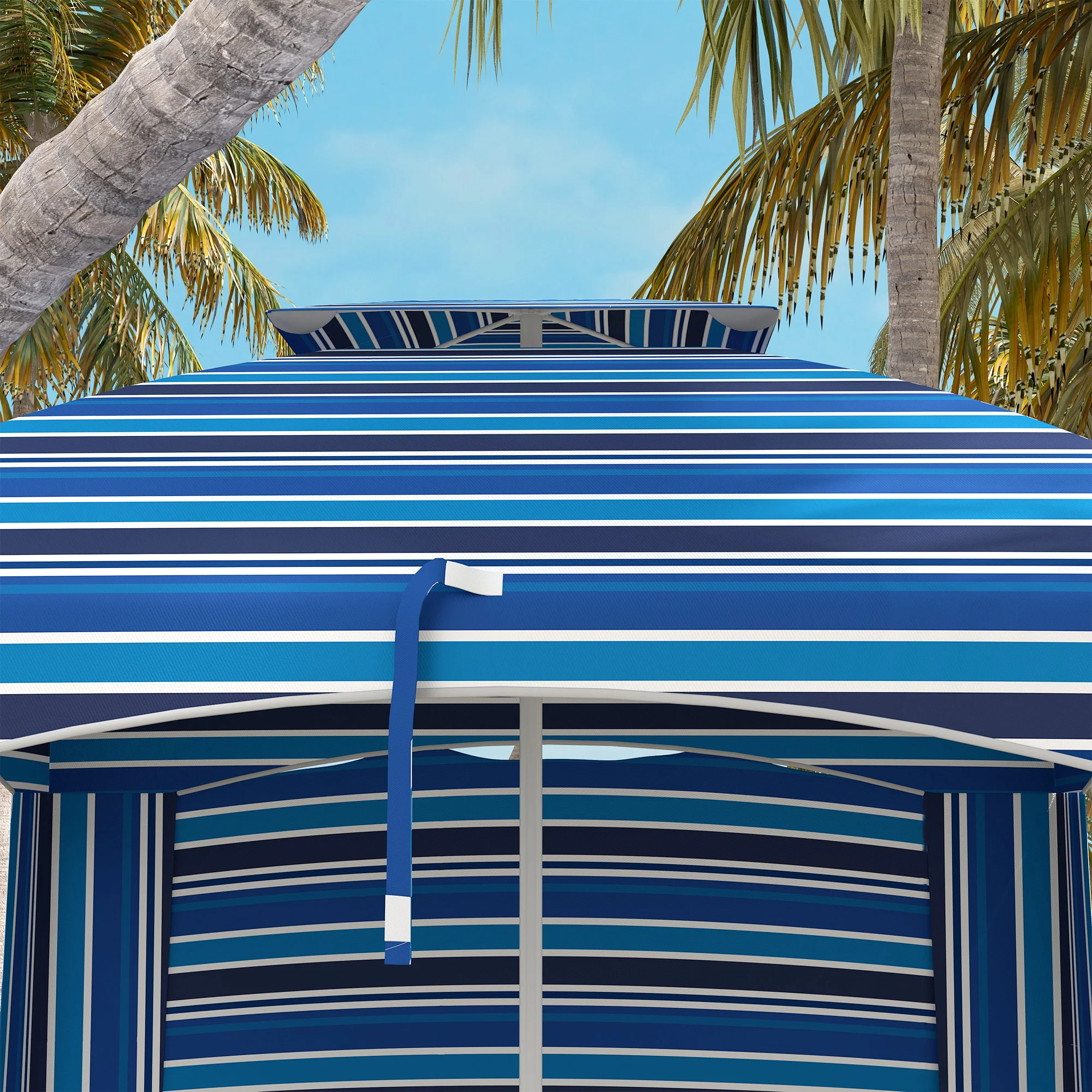5,8 x 5,8 Cabana-Schirm für Reisen, Wände, Lüftungen, Rüschen, Tragetasche, S... – Bild 2