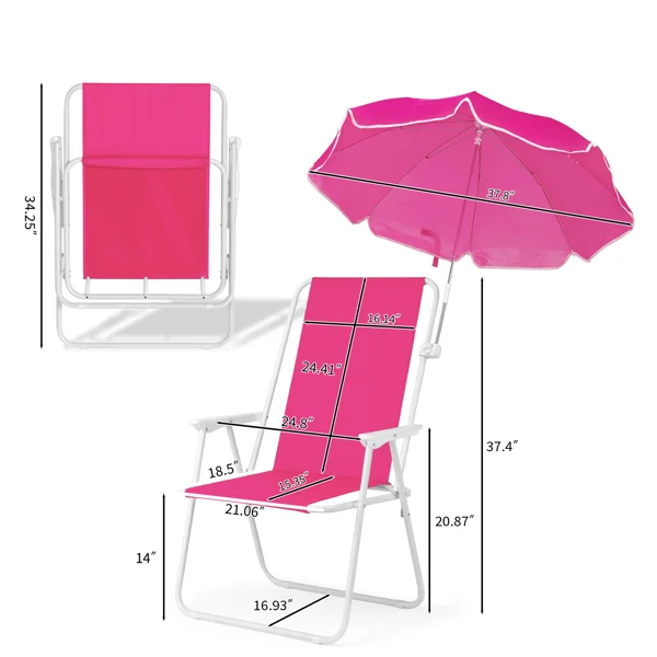 CampGlut Outdoor Chair, Schirm im Windschatten, stabil.