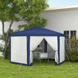 13 x 11 Outdoor Partyzelt, sechseckiges Sonnenschutzdach mit Moskitonetz-Seit...