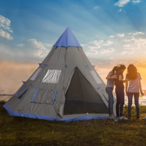 CampGlut 12Fuß Campingzelt fuer 6-7 Personen.