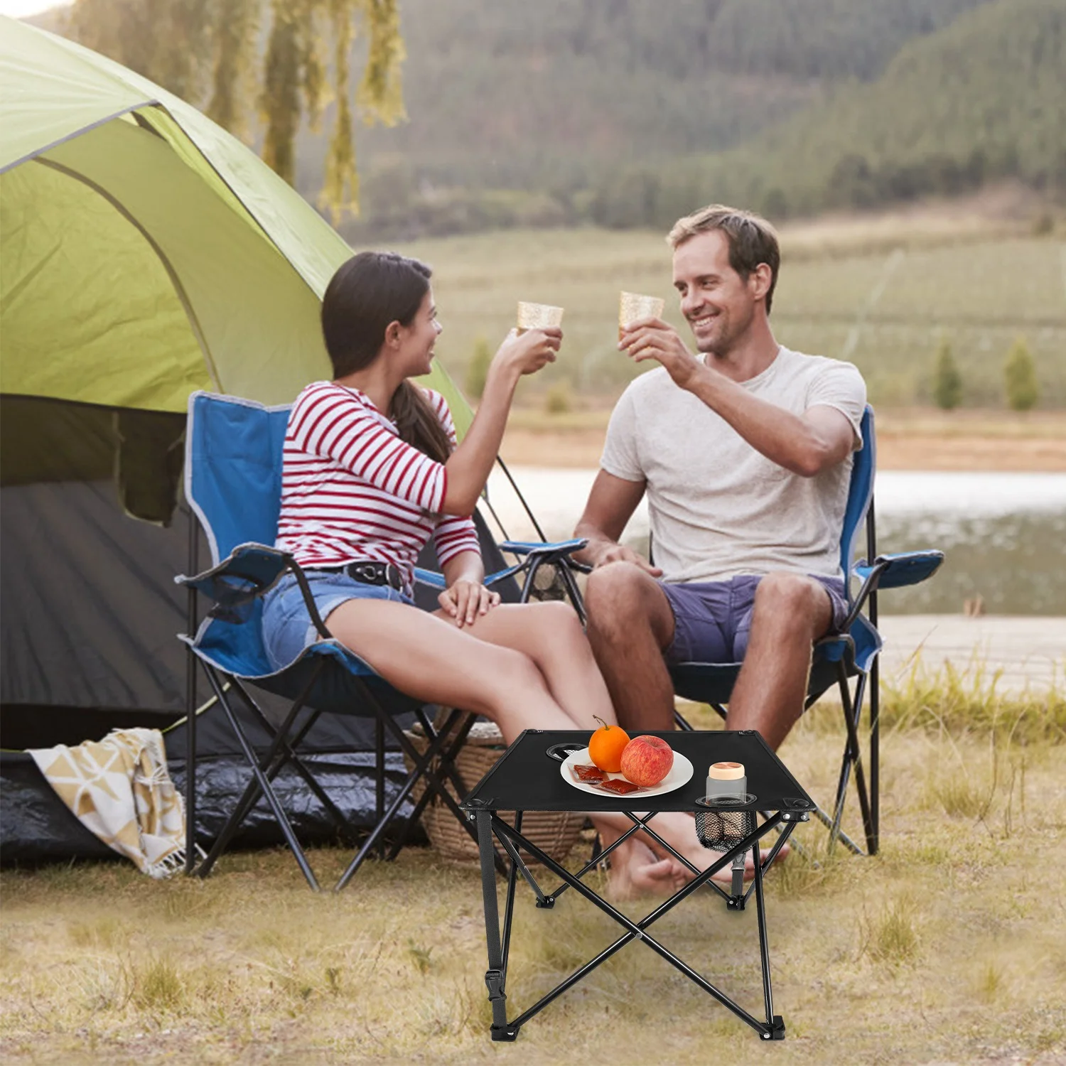1-2 Stück faltbarer Campingtisch, tragbarer Picknicktisch, leichter Reisetisc...