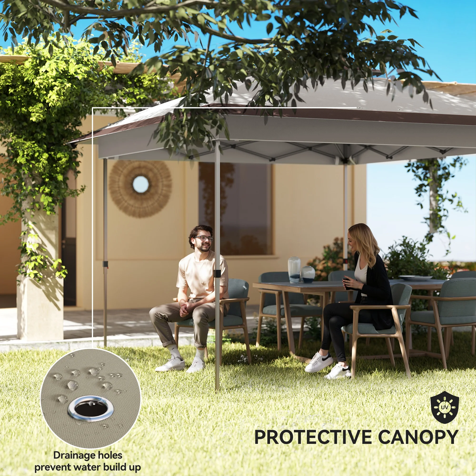 12 x 12 Pop-Up-Pavillon mit Netz und Tragetasche, sofortiger Sonnenschutz, 13... – Bild 6