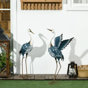 CampGlut Set von 2 Gartenskulpturen für Outdoor-Deko.