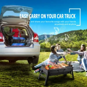 CampGlut tragbarer Klappgrill für Holzkohle-BBQ.