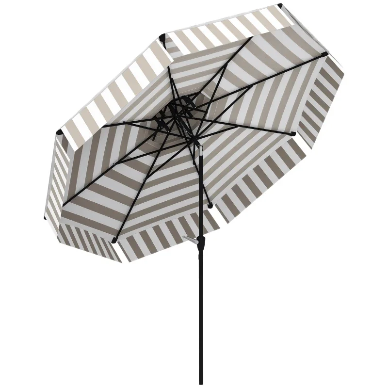 8,6FT Terrassenschirm, UPF 30, 2-stufig belüftet, Kurbel, 8 Streben, neigbar,... – Bild 11