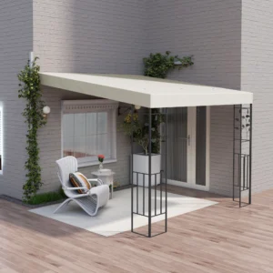 10 x 10 Outdoor Pergola Dach, Metall Terrassendach mit Ablauflöchern für Gart...
