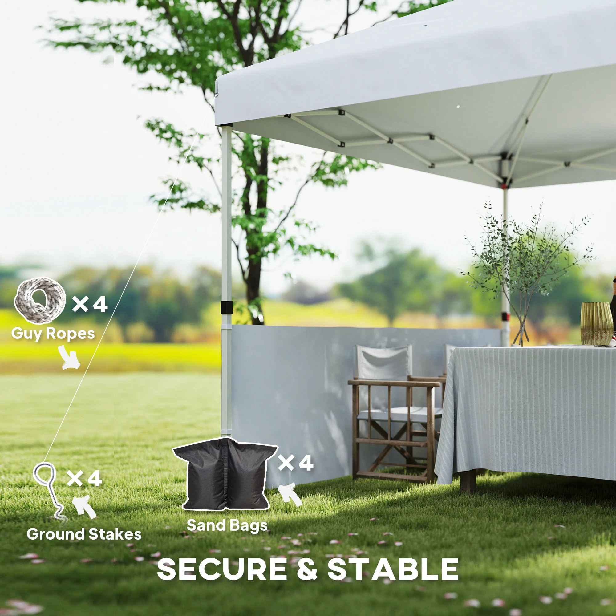 Toldo plegable 10x10 con 2 paredes laterales, UV50+, protección solar con bolsa de transporte,... - Image 2