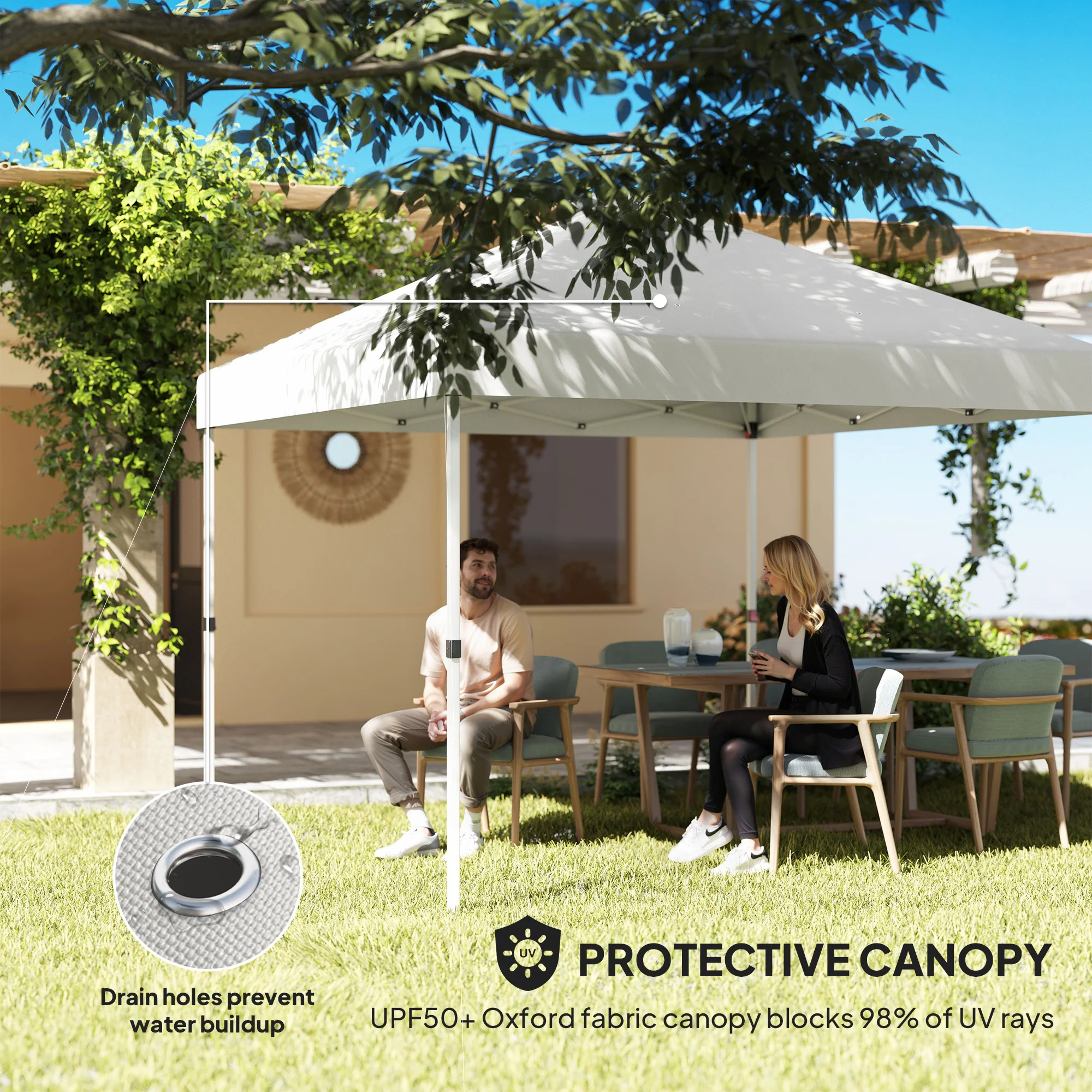 Toldo plegable 10x10 con 2 paredes laterales, UV50+, protección solar con bolsa de transporte,... - Image 5