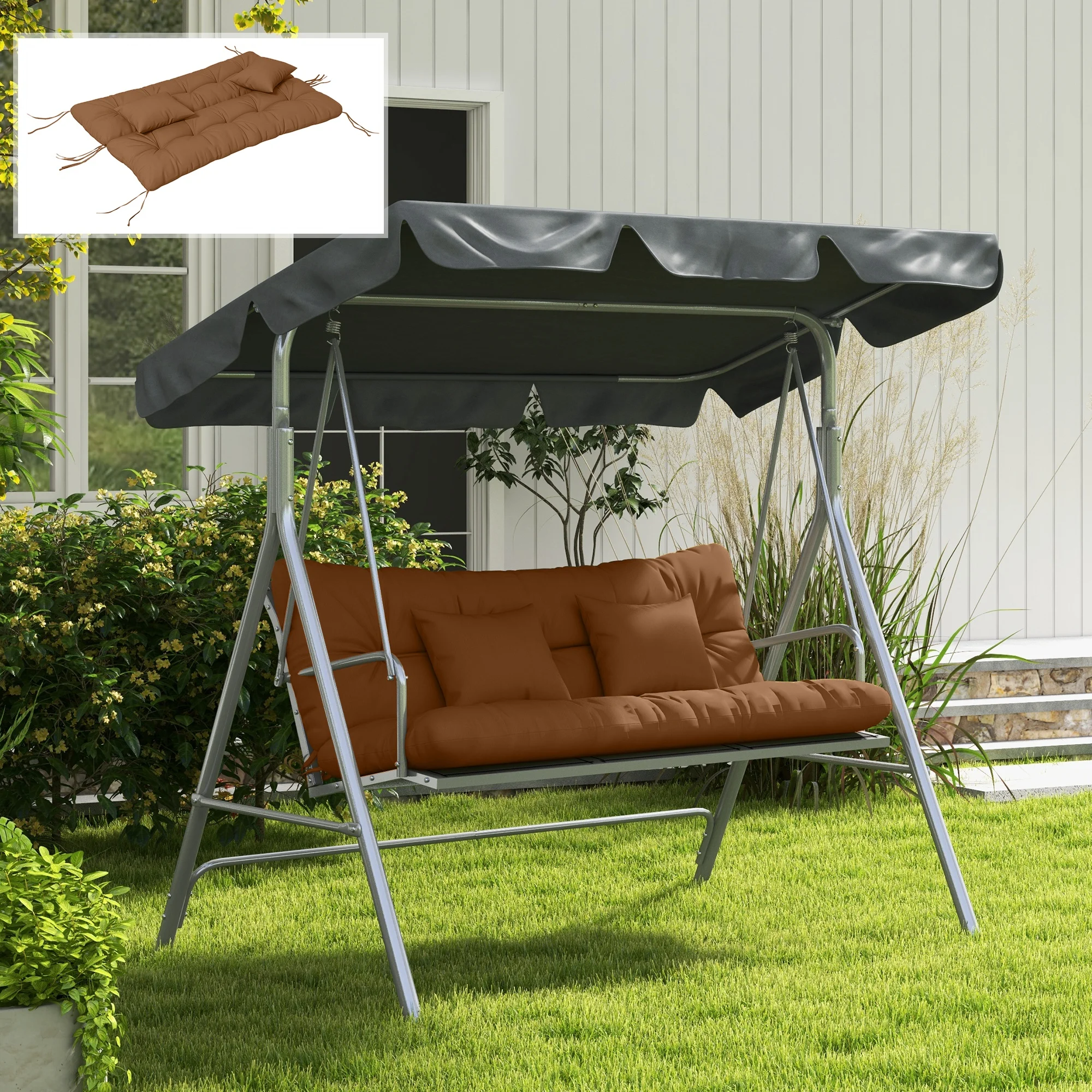 Coussins d'assise capitonnés 59" et coussins jetables, coussin de remplacement, dossier et 2 coussins... - Image 7