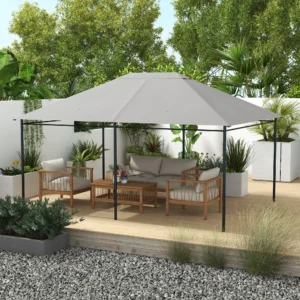 CampGlut hellgraues Pavillon-Ersatzdach 10x13 für Outdoor.